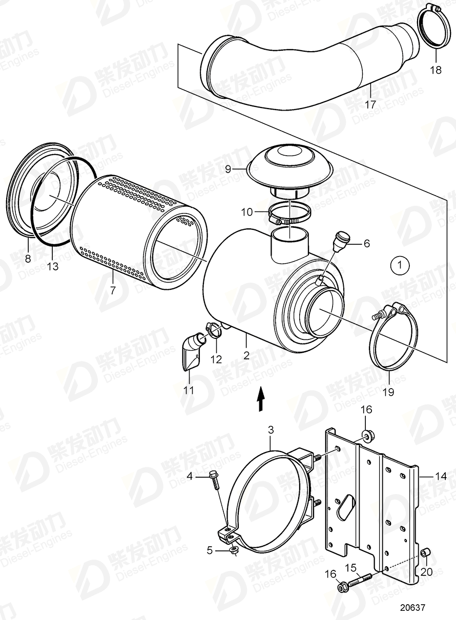 VOLVO Air cleaner 3838305 Drawing